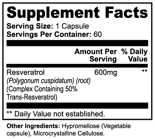 Resveratrol 50% 600mg by Project M