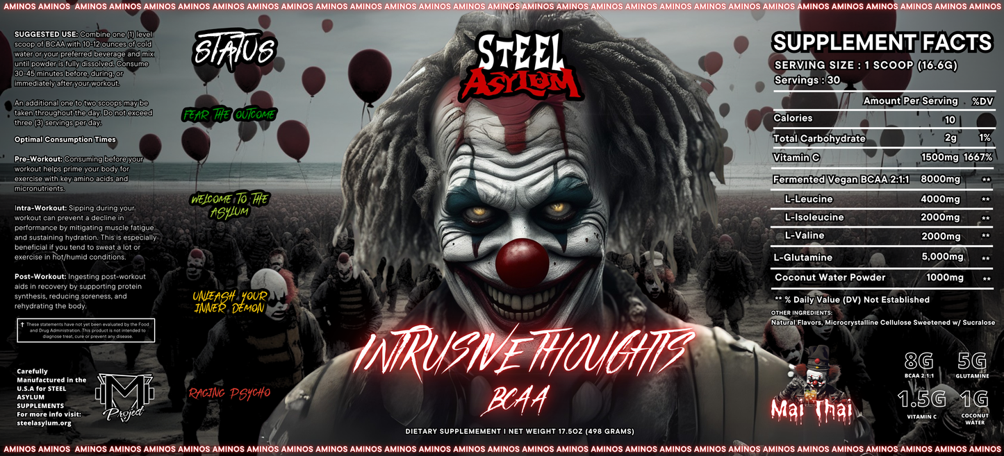 Intrusive Thoughts BCAA 30 Serving by Project M x Steel Asylum