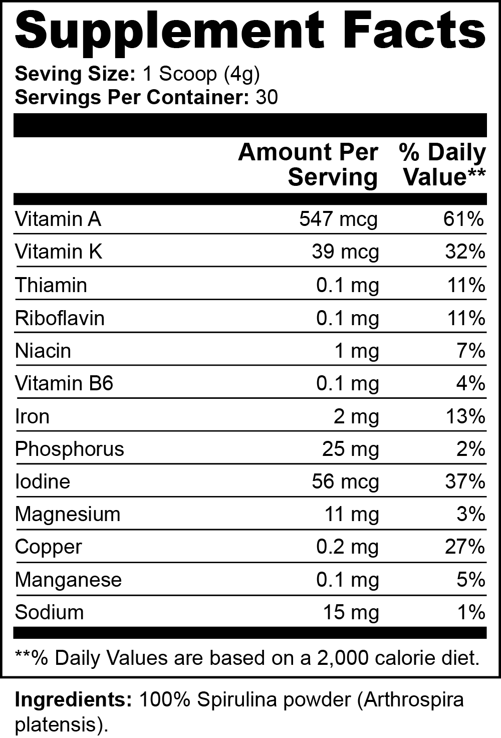 Organic Spirulina by Project M