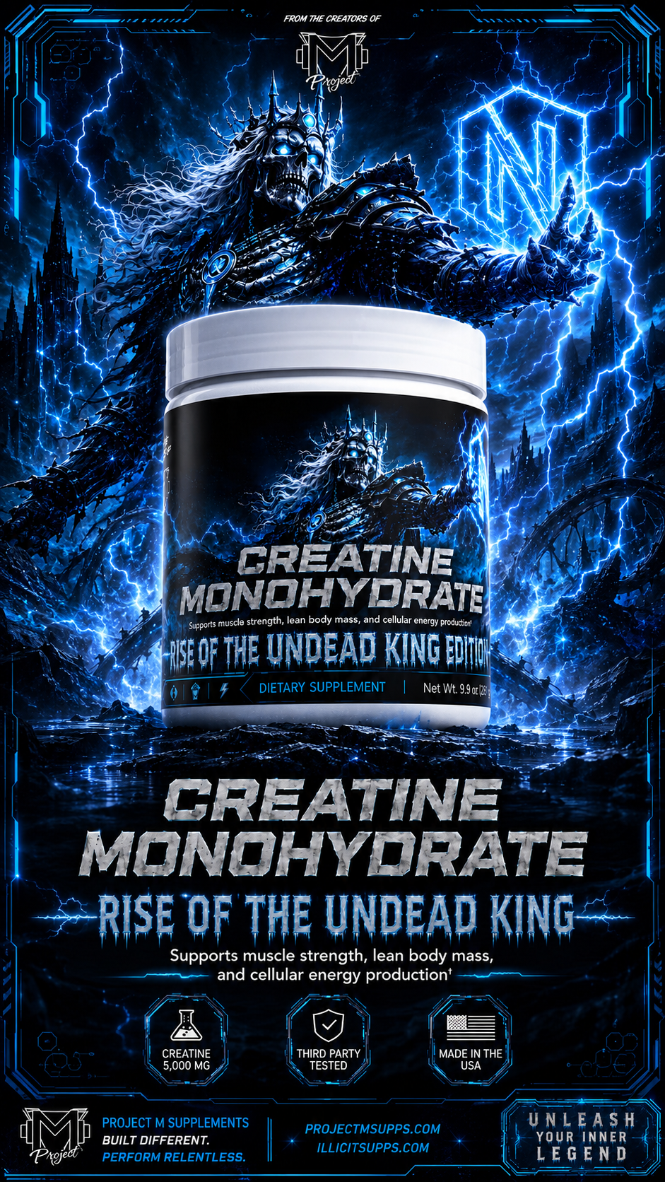 Creatine Monohydrate 50 Servings by Project M x Nitro Nutrition