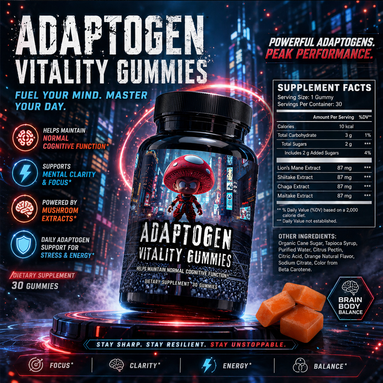 Adaptogen Vitality Gummies by Project M