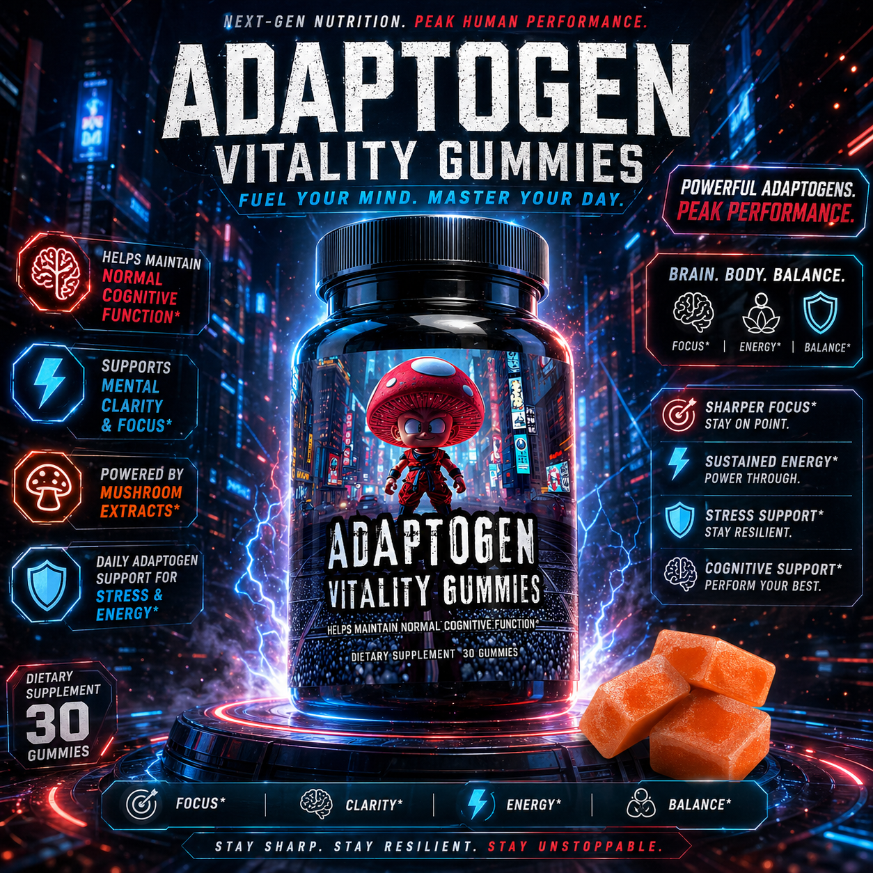 Adaptogen Vitality Gummies by Project M