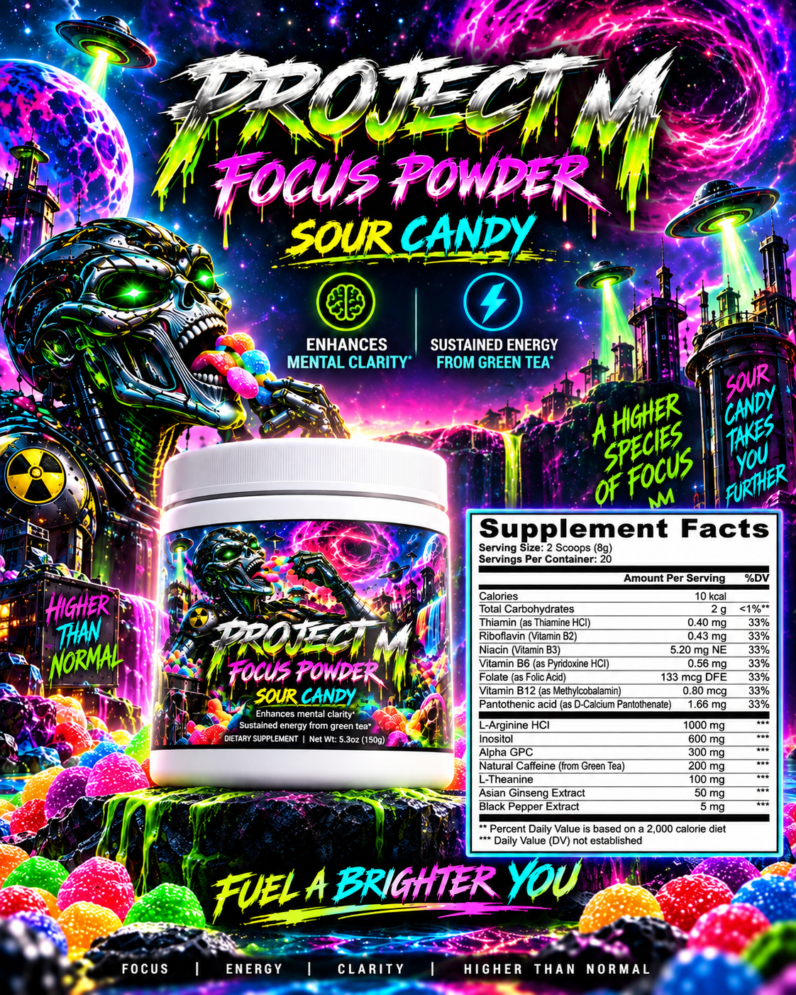 Focus Powder v2 (Sour Candy) by Project M