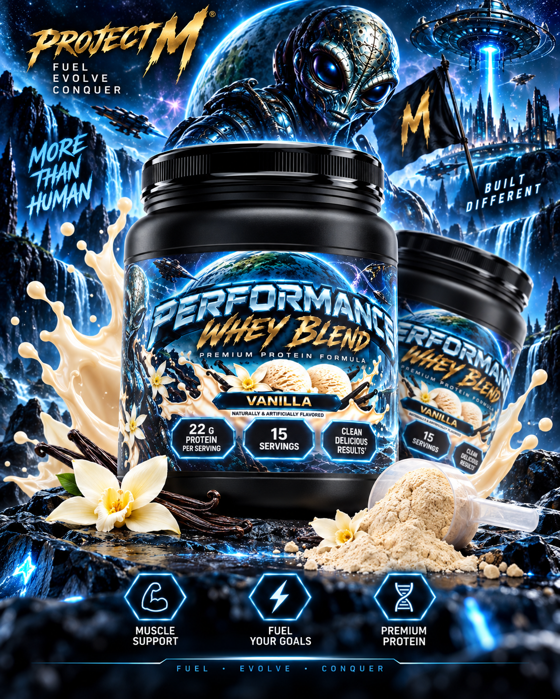 Performance Whey Protein Blend (Vanilla) by Project M